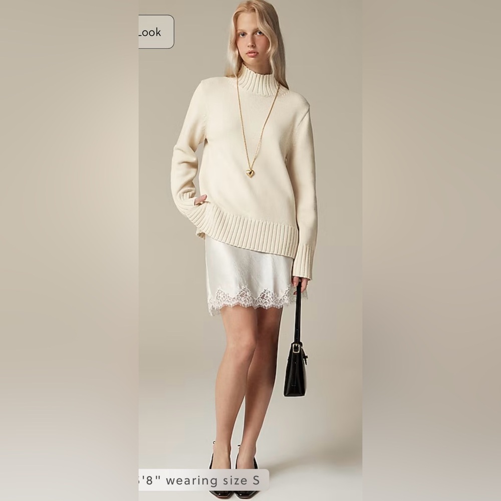 J.Crew Cotton turtleneck sweater in pale bone - Picture 1 of 10